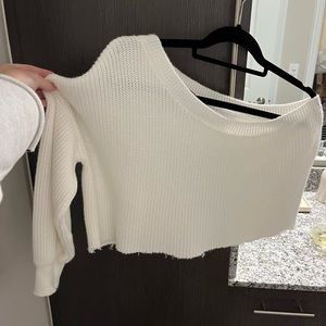Cropped One Shoulder Sweater